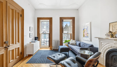 parlor with a mantel