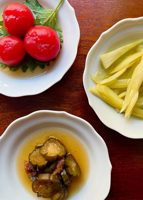 Lei's picked pearled onion, radish, and celery is one of the best wine bar snacks in NYC.