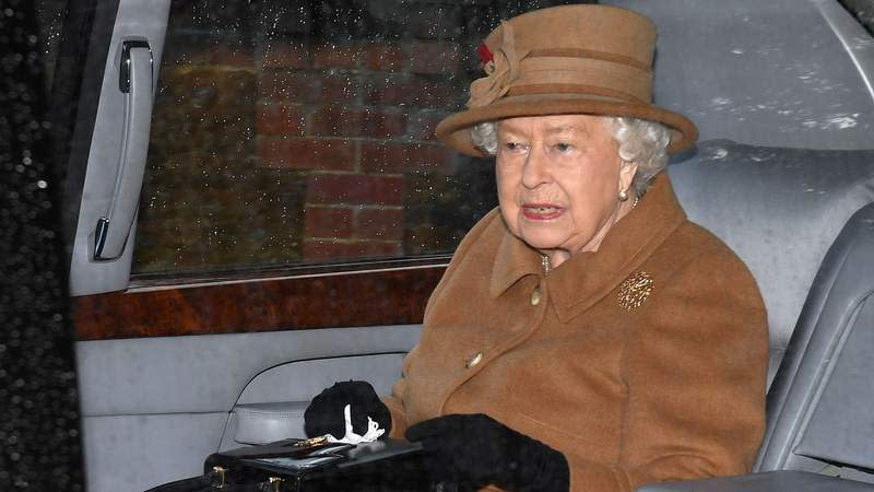 Queen Elizabeth II attends Sunday Service at St. Mary Magdalene Church in 2020. By: James Whatling/MEGA