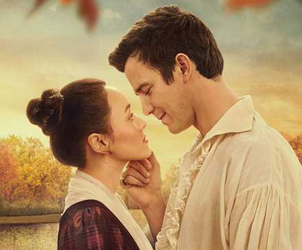 Sophie Baek (Yerin Ha) and Benedict Bridgerton (Luke Thompson) on the 'Bridgerton' Season 4 Part 2 poster