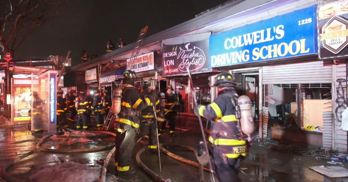 Large fire destroys row of businesses in Williamsbridge, Bronx