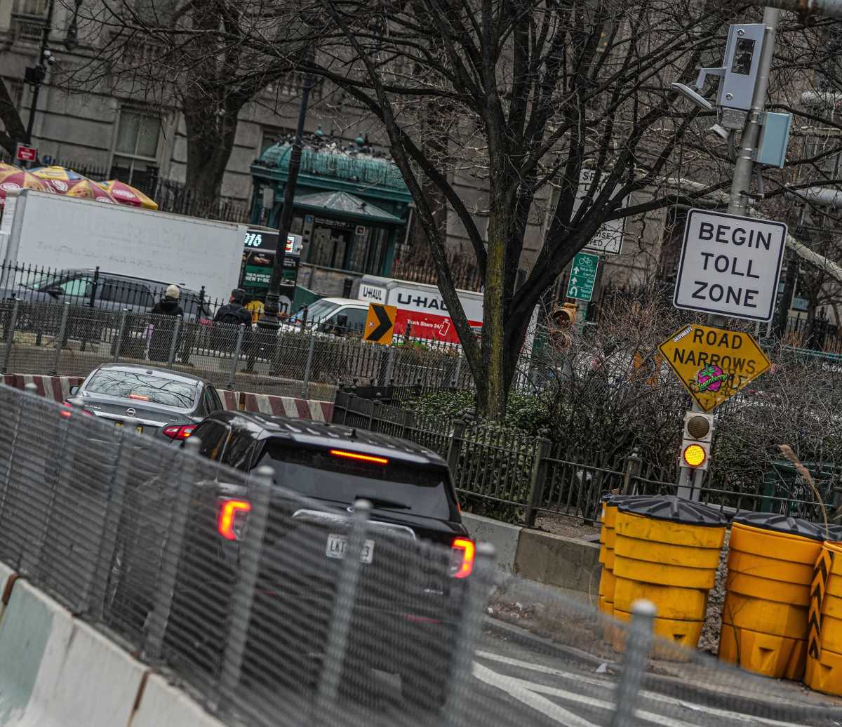 congestion pricing sign in Manhattan