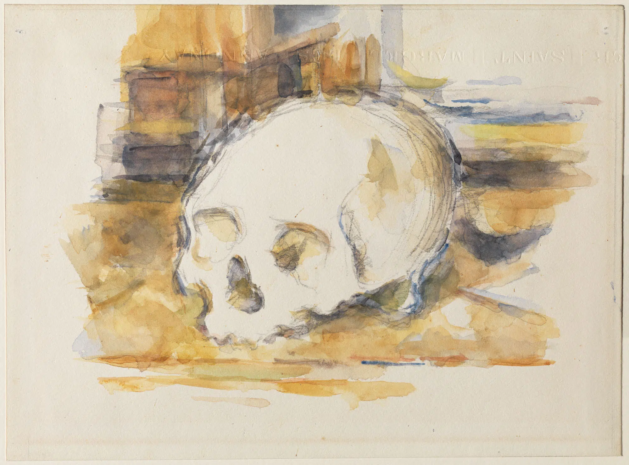 Paul Cézanne, “Study of a Skull,” ca. 1902–4. Watercolor and graphite on buff wove paper.
