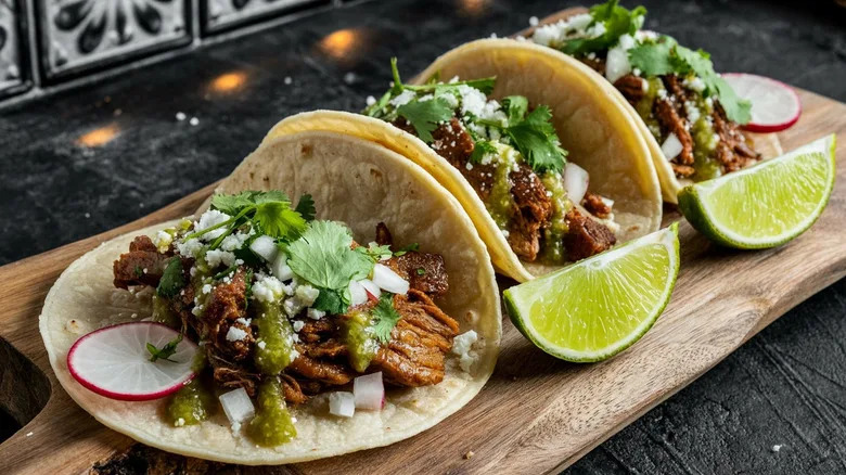 tacos with green salsa