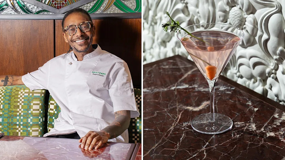 Chef Gregory Gourdet of Maison Passerelle; his Pikliz martini, infused with the flavors of a traditional Haitian pickled-vegetable relish.