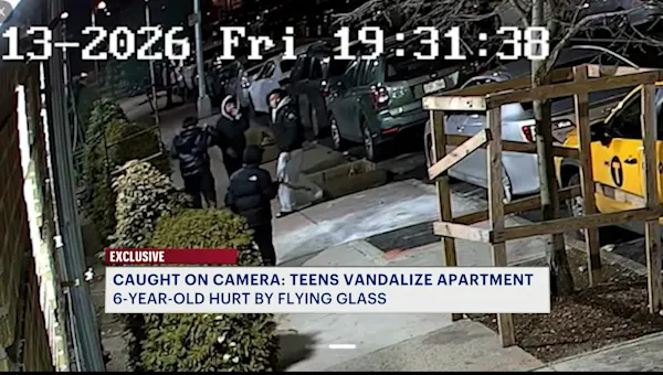 News 12 | Brooklyn | Caught on camera: Branch hurled through Kensington apartment window injures 6-year-old