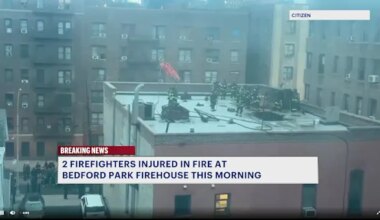 News 12 | Brooklyn | 14 firefighters injured following fire at FDNY firehouse in Bedford Park