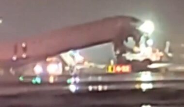 Air Canada Express plane collides with ground vehicle at New York's LaGuardia Airport