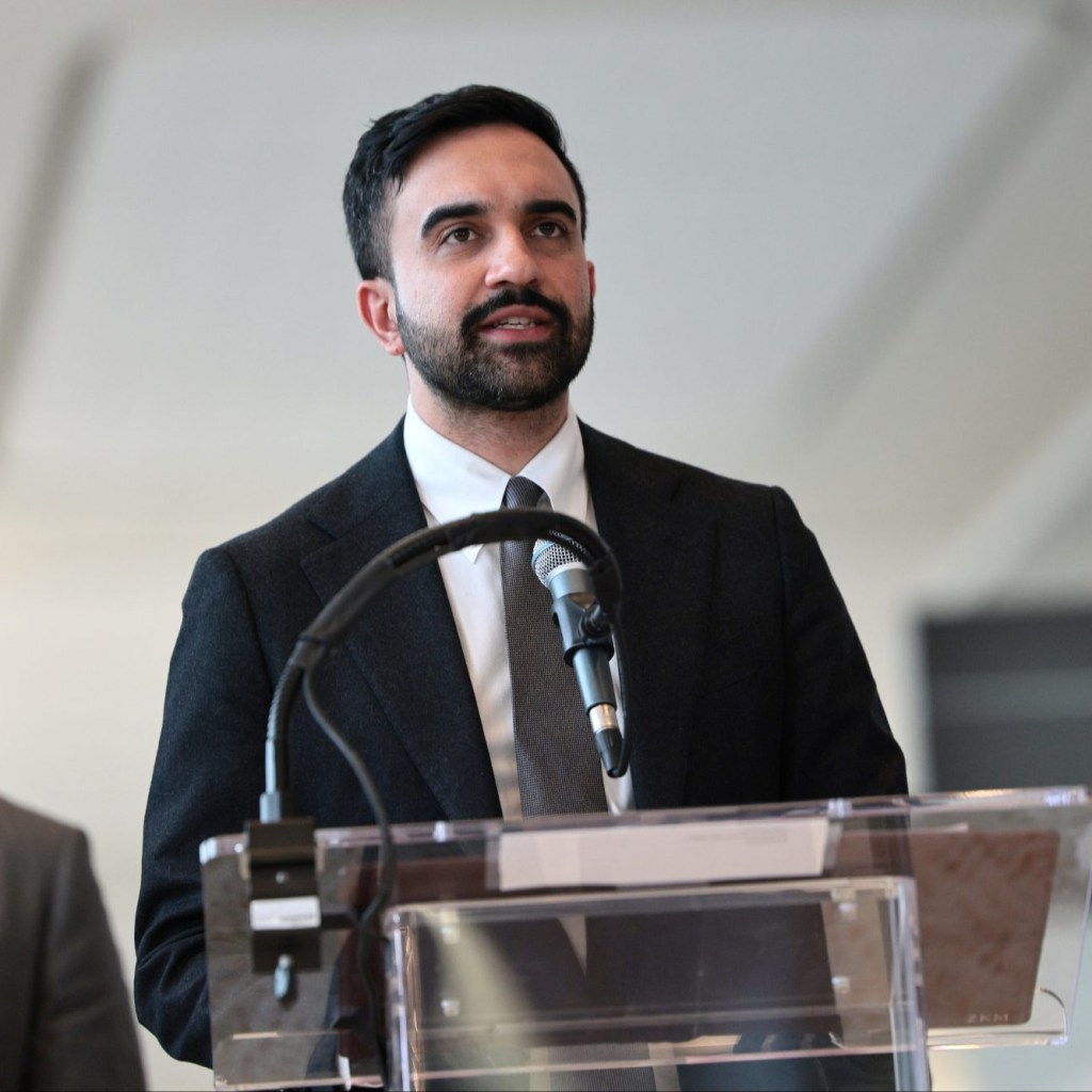 Mayor Zohran Mamdani speaks during a press conference on March 23, 2026 in New York City.