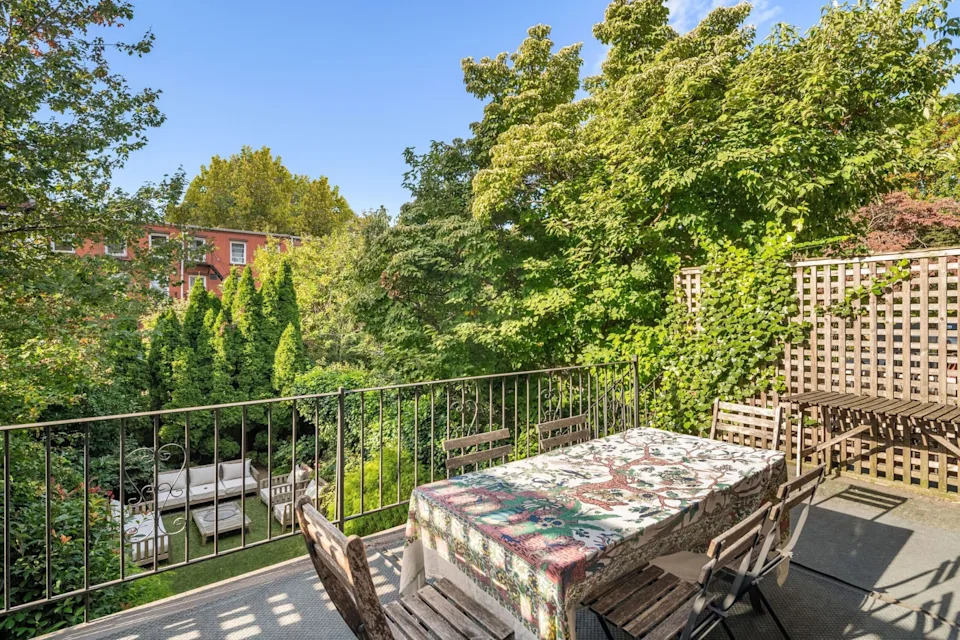 Terrace of townhouse in Brooklyn, NY, on sale for $7,800,000