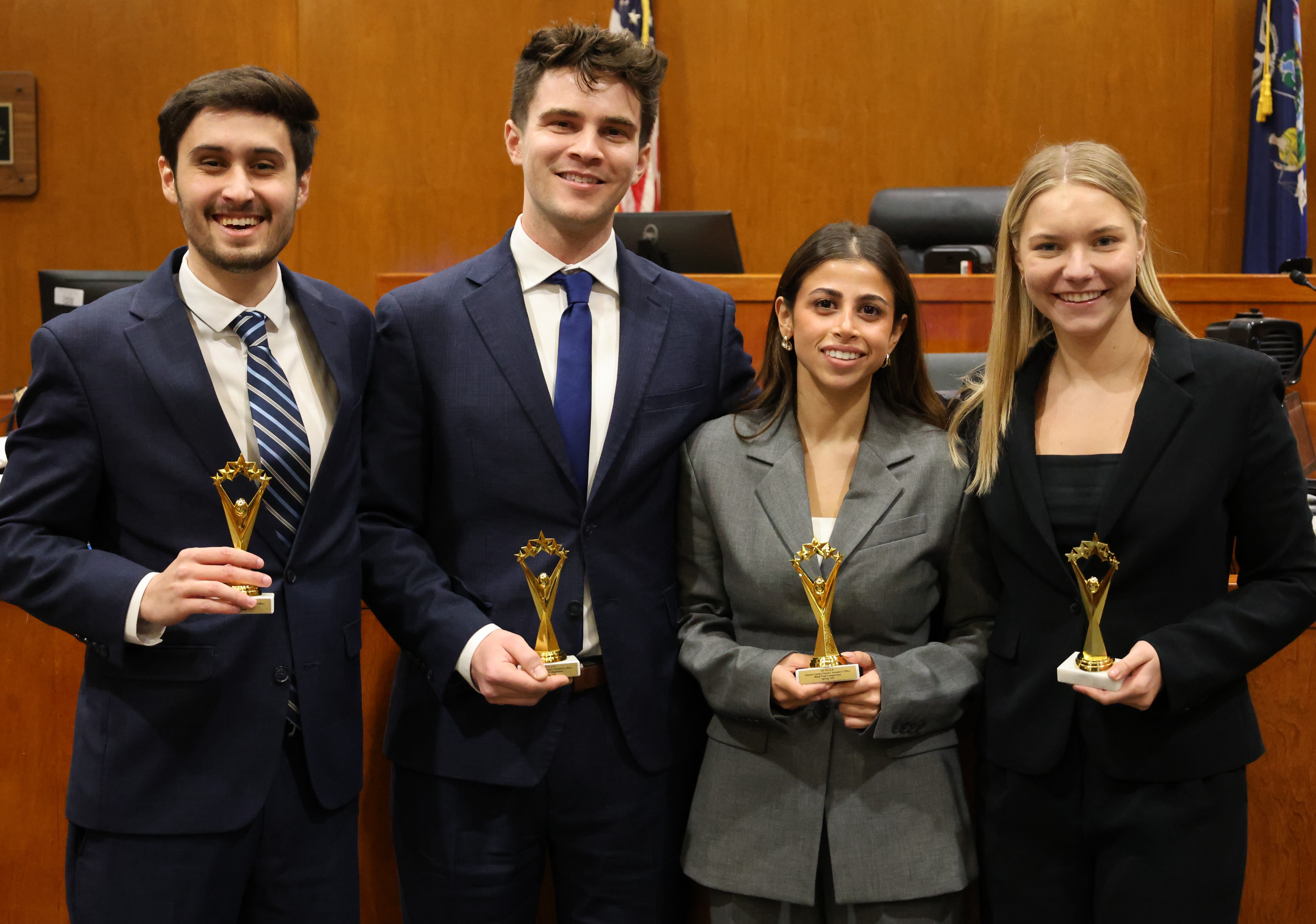 The Stetson University College of Law team of (left to right): Brandon Linzer, Jacob Rykiel, Aliza Khandelewal and Savannah DeLo defeats 17 top-tier teams during the weekend competition. 
