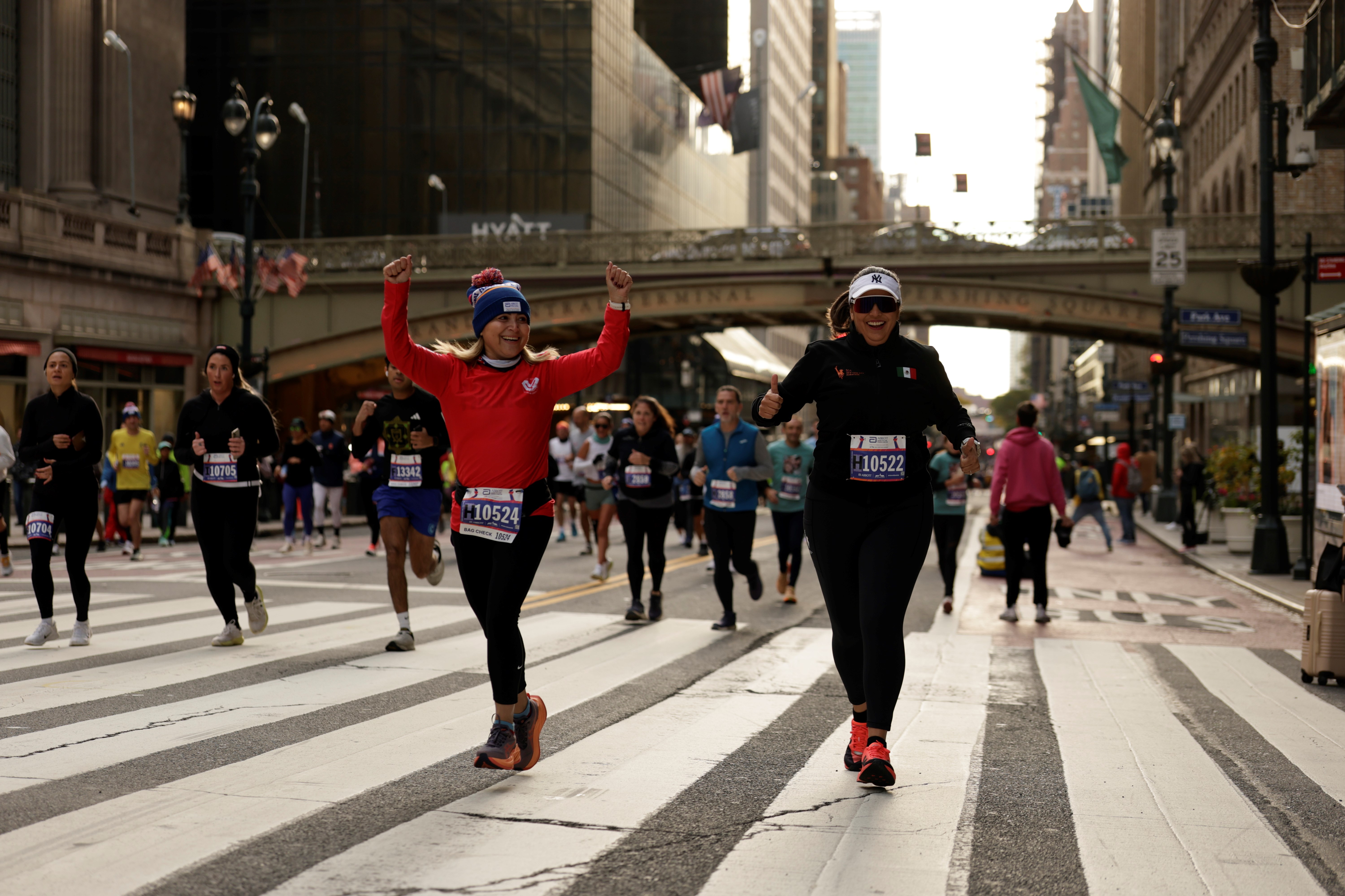 Runners on 42nd Street at 2025 Abbott Dash to the Finish Line 5K November 1