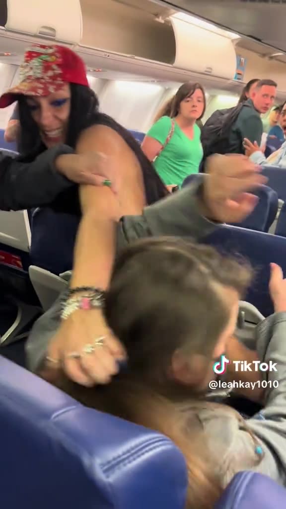 Perry was “intoxicated” when she was yanked off the flight, police said. TikTok/LeaKay1010