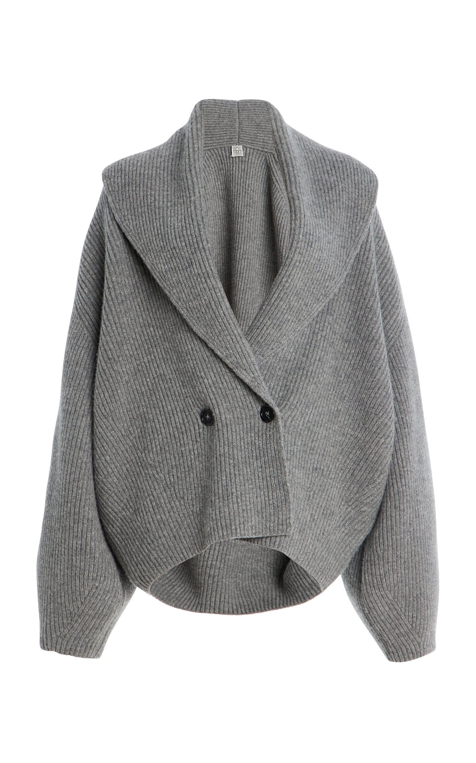 Shawl-Lapel Wool Cardigan