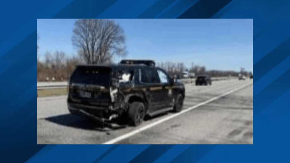 Tractor-trailer driver charged after hitting trooper car (NYSP)