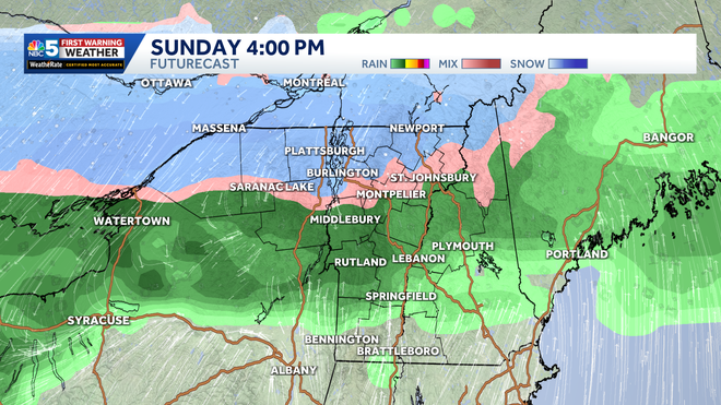 Sunday FutureCast at 4 PM Sunday.