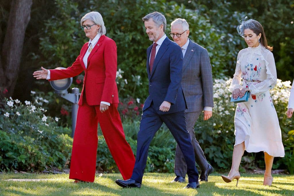 Mary's dress featured floral details on the front