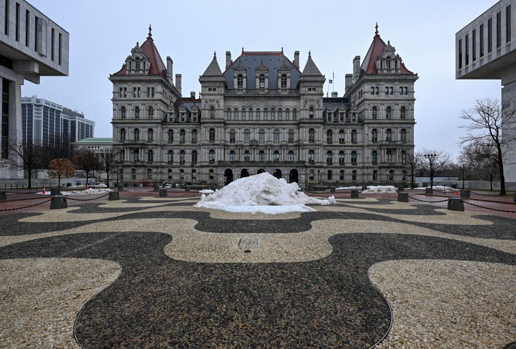 Exterior view of the New York State Capitol in Albany.