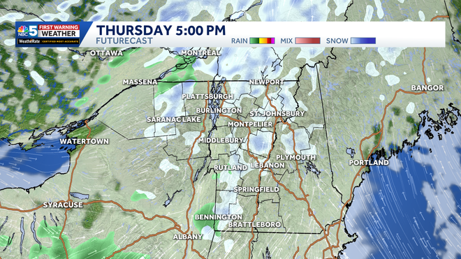 Thursday FutureCast at 5 PM Thursday.