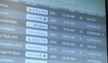 hancock airport arrivals board