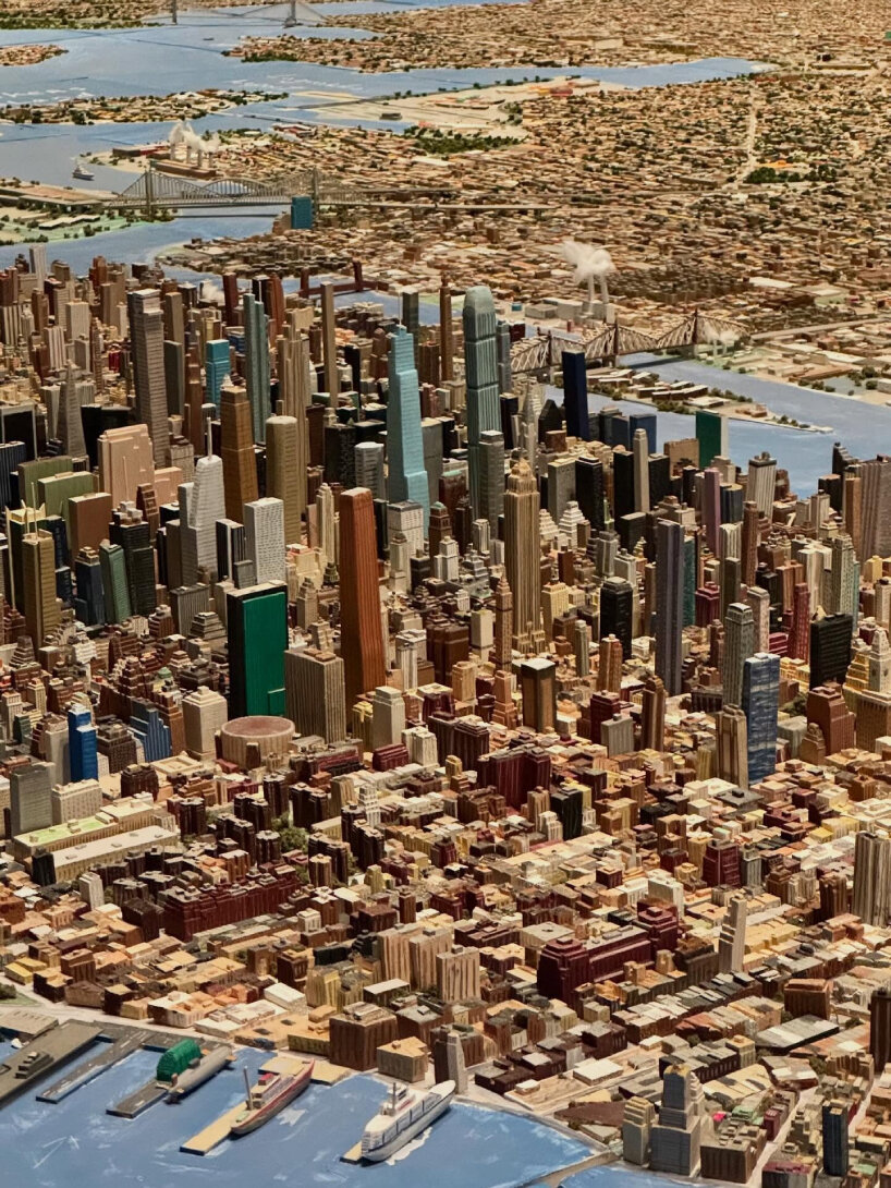 the exhibition presents a 50-by-27-foot installation that shows the city