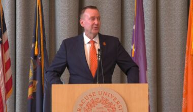 mike haynie speaks at syracuse press conference