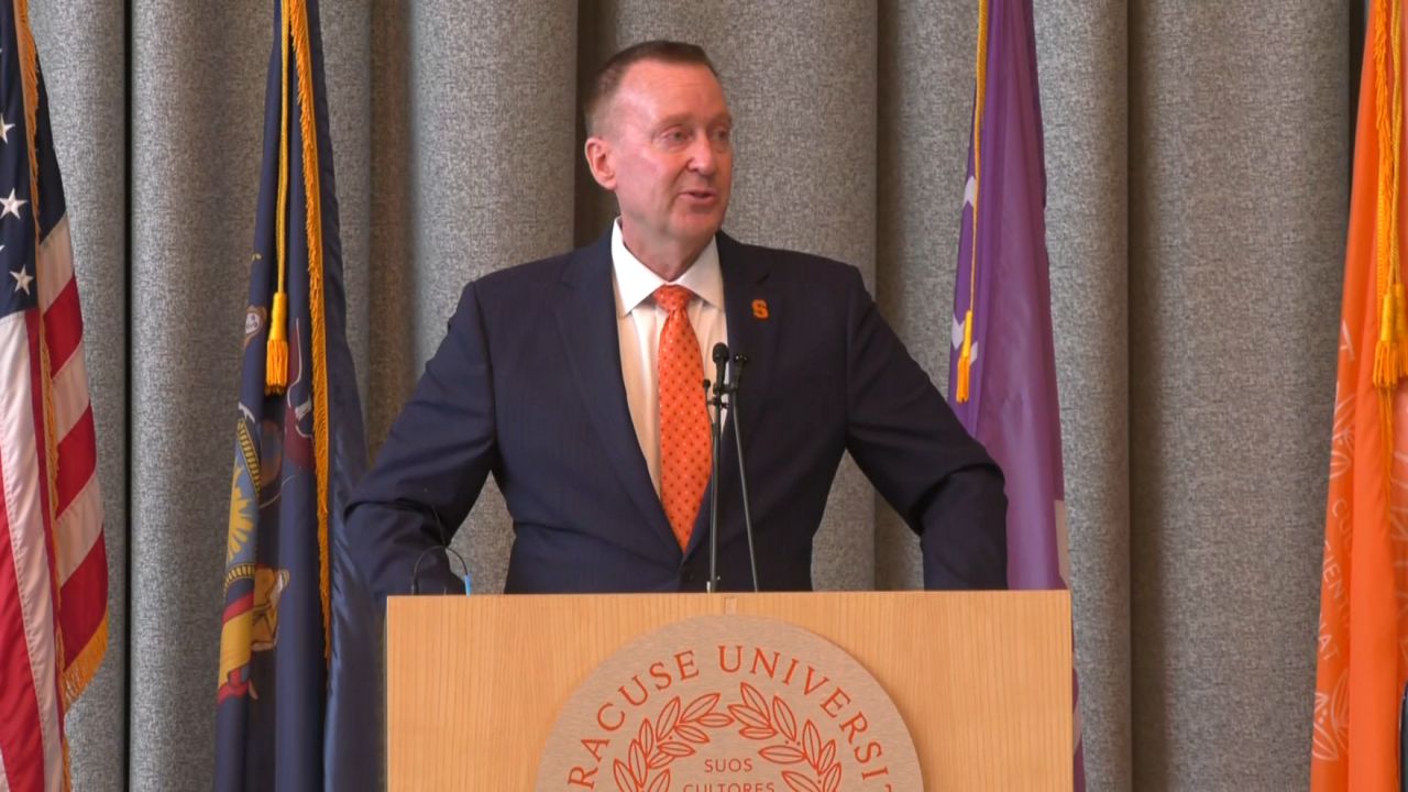 mike haynie speaks at syracuse press conference