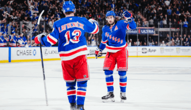 Lafreniere scores hat trick for Rangers in shutout of Flames