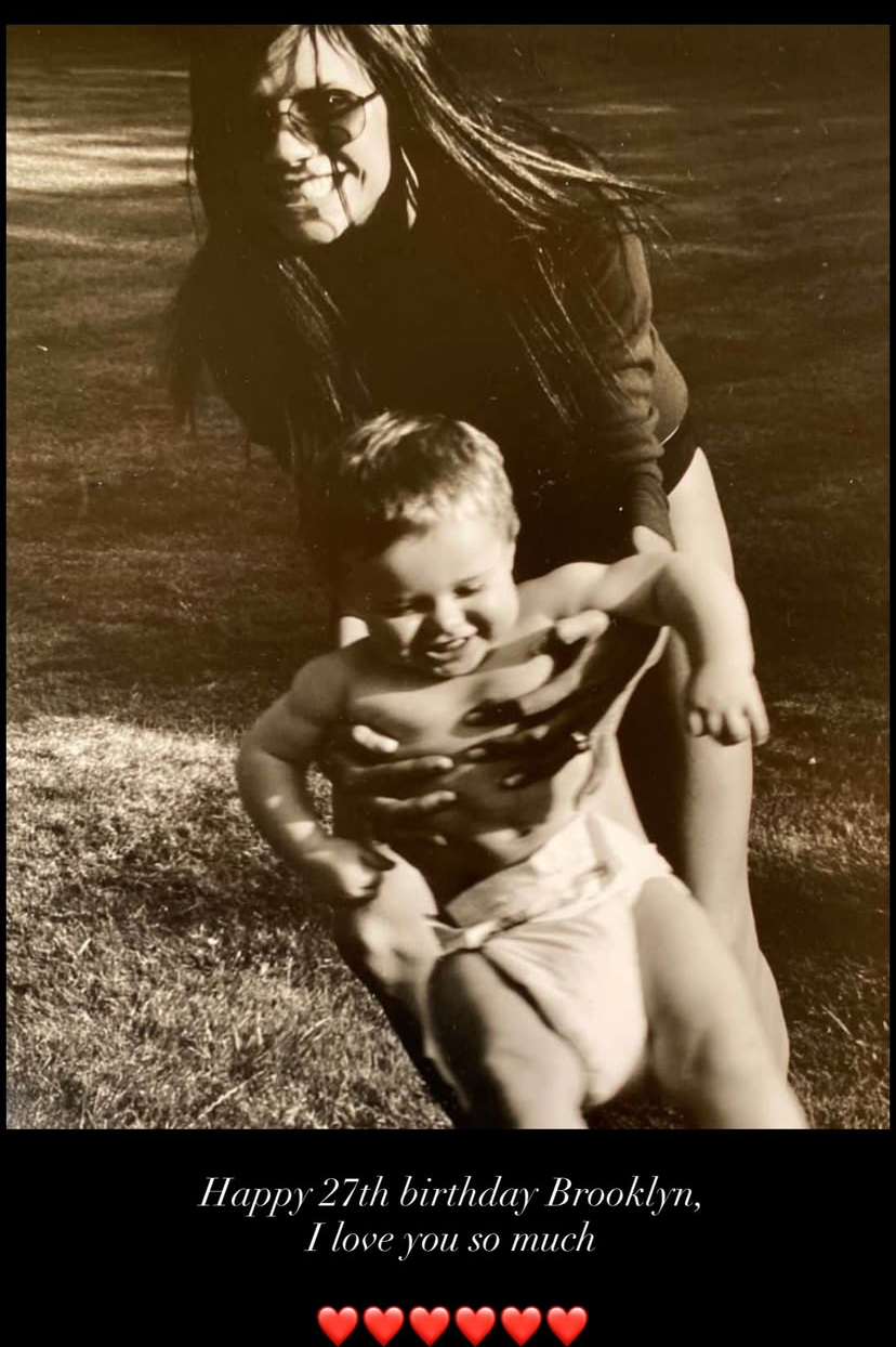 celebratory birthday message with a photo of a woman and a child
