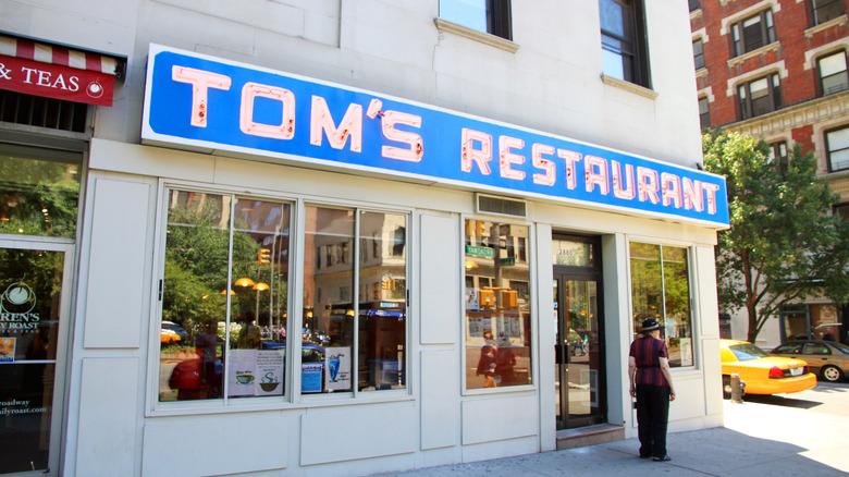 The facade of Tom's Restaurant in NYC