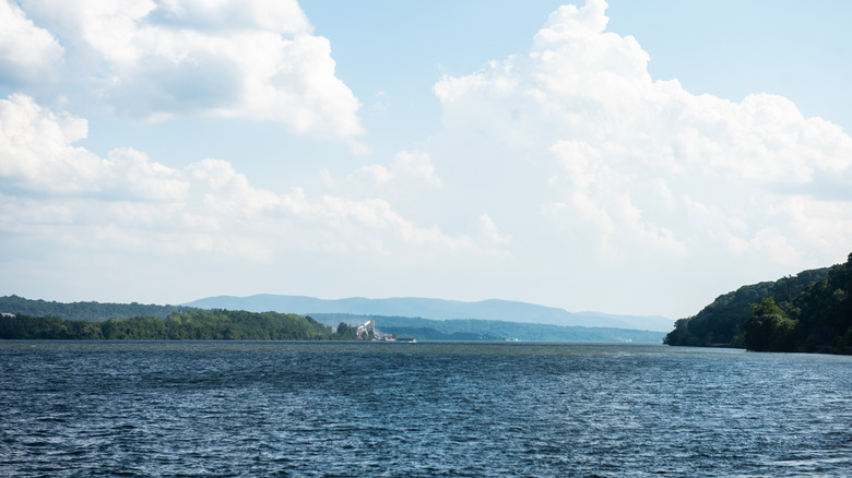 the view of the Hudson River from Milton in the Hudson Valley of New York
