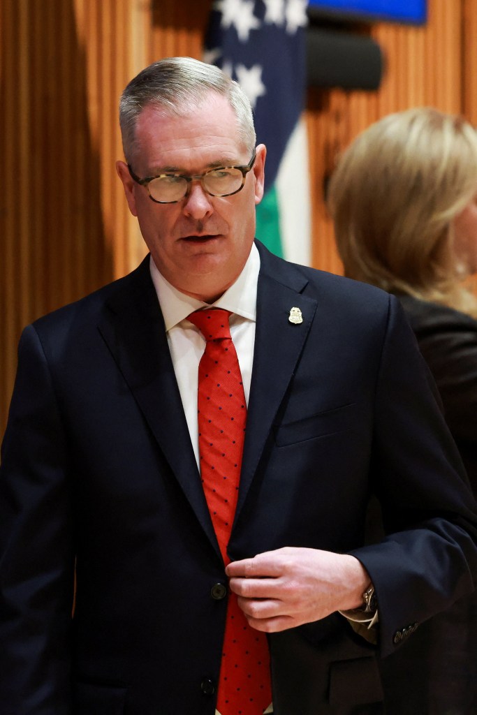 FBI New York Assistant Director in Charge, James C. Barnacle, Jr., at a press conference.