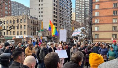 Dozens rally for gender-affirming care outside NYU Langone