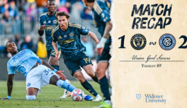 Recap | Union battle NYCFC to 2-1 defeat