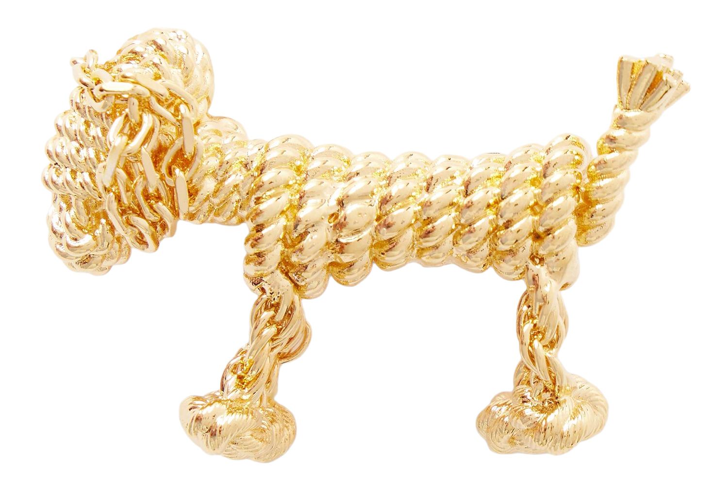 Loewe sausage dog gold tone brooch