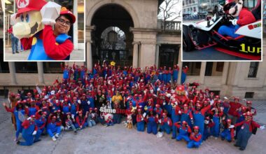 'Record' number of Marios swarm NYC to celebrate Nintendo star