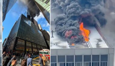 Massive fire burns in NYC Midtown high-rise by start of St. Patrick’s Day Parade