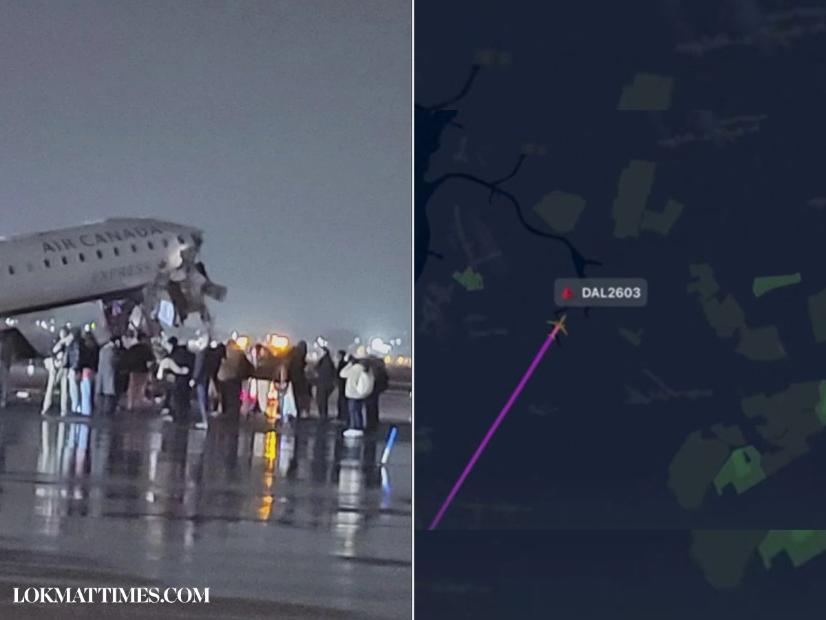 New York Plane Accident: At Least 70 Passengers Injured After Air Canada Express Collides With Fire Truck at LaGuardia Airport (Watch Videos)