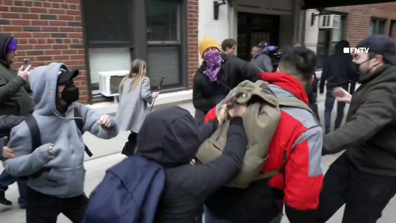 Clashes at rally outside Gracie Mansion, NYPD says