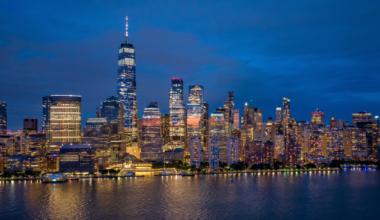 new york city skyline at night