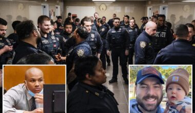 Nearly 100 cops pack NYC court amid murder trial in slaying of NYPD officer Jonathan Diller