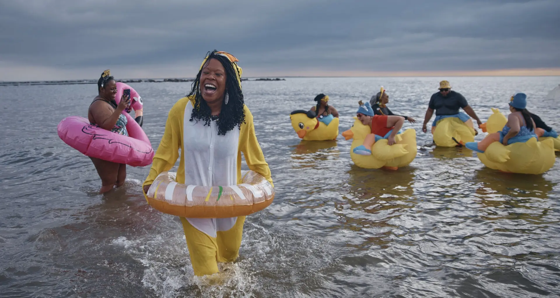 Each year, thousands of people join the Coney Island Polar Plunge. Photo: Andres Kudacki/AP
