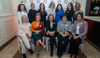 Front Row L-R: Laura Guerriero, Publisher, The Bronx Times; Elizabeth Figueroa, AVP for Community Relations, The New York Botanical Gardens; Olga Luz Tirado, President, O Communications & Solutions and Board Member, Orange Bank & Trust Company; Anna Vincenty, Community Liaison/Special Projects, Nos Quedamos, Inc.; Vanessa Baijnauth, VP/Relationship Manager, Orange Bank & Trust Company; Back Row L-R: Senator Nathalia Fernandez; Detective Kandice Hall; Rachel Batista-McChain, CEO & Founder, Paralegals FTC, Inc.; Angela Colon, Partner, Lemle & Wolff Companies; Anivelca Cordova, Principal, Lemle & Wolff Companies; Swannie Batista, President & Founder, Paralegals FTC, Inc.; Zelda Strong-Diaz, Auditor, NYS Office of Medicaid Inspector General