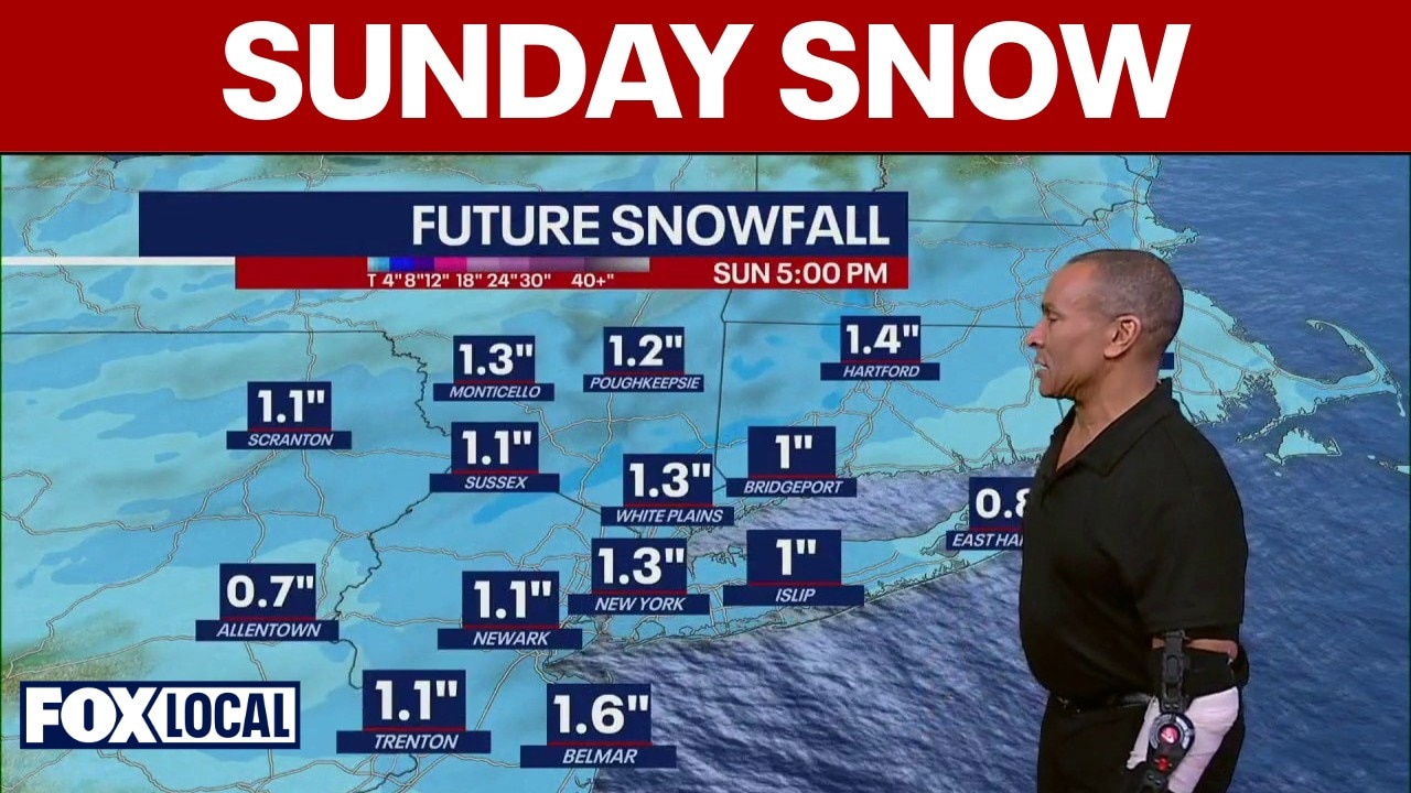 Snow showers Sunday ahead of freezing temperatures