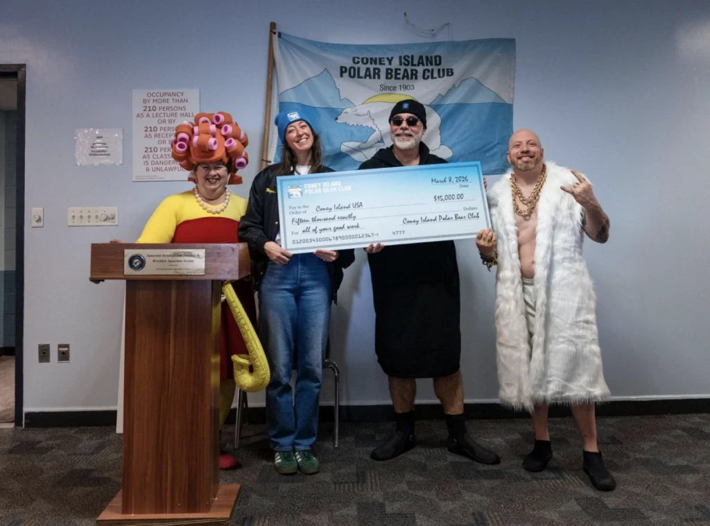 Coney Island organizations received donations from the Coney Island Polar Bear Club. Photo: Alliance for Coney Island