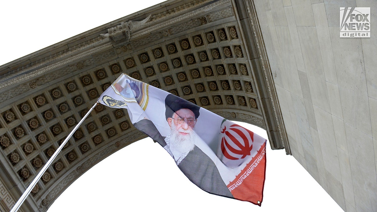 Pro-Khamenei and anti-Khamenei protesters clashing during a demonstration at Washington Square Park.