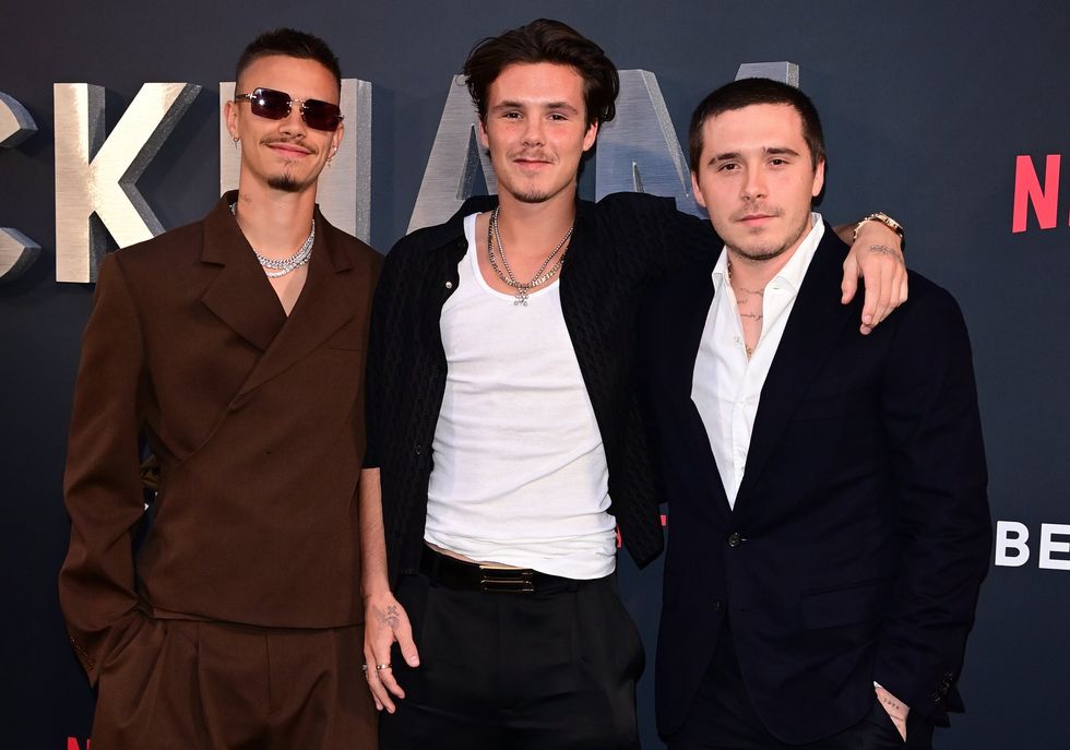 Romeo Beckham (left) with brothers Cruz (middle) and Brooklyn (right)