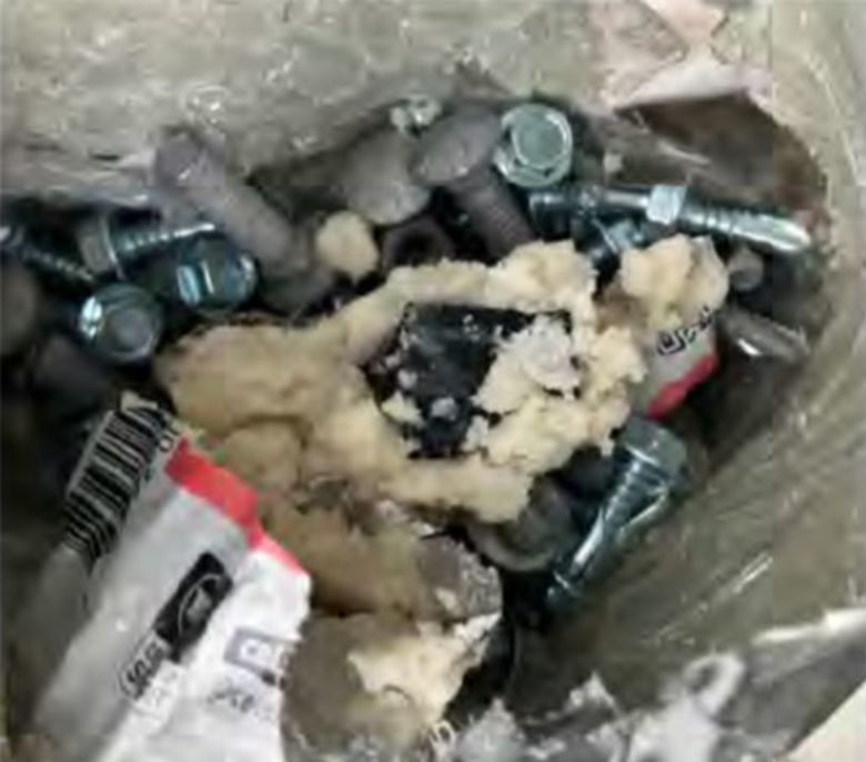 Images released by the DOJ show the inside of a homemade bomb.