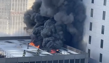 Rooftop fire sends black smoke over Midtown Manhattan near St. Patrick's Day Parade