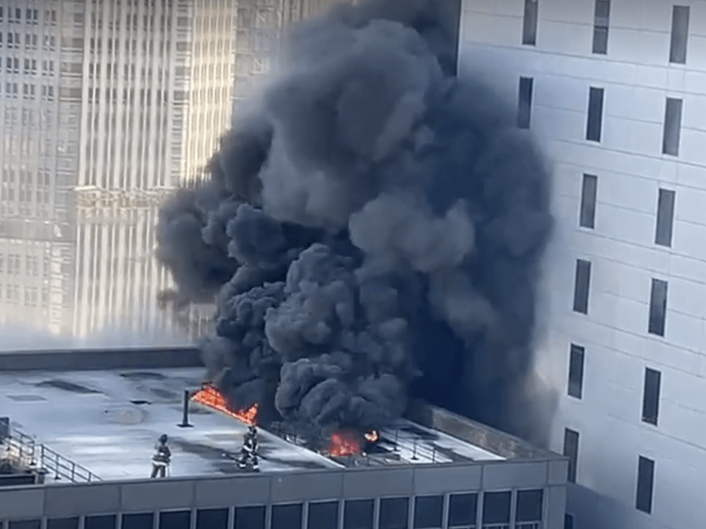 Watch: Rooftop fire sends black smoke over Midtown Manhattan near St. Patrick's Day Parade